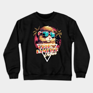 Retro Wave Gold Hamster Vibes Crewneck Sweatshirt